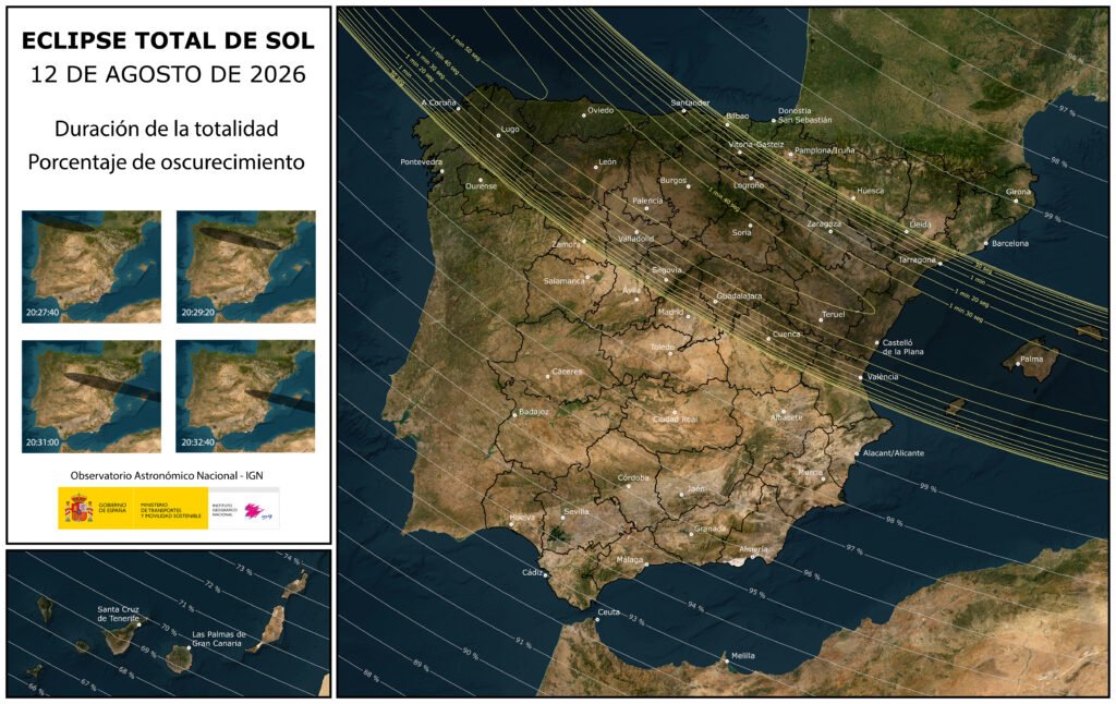 Guia Eclipse Solar España 2026 - Totalidad IGN